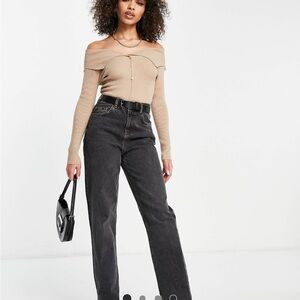 4th & Reckless off the shoulder bodysuit in camel